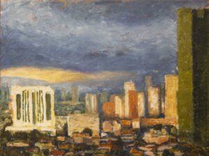 Makati skyline before a storm painting