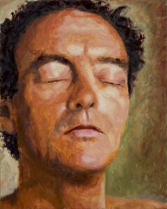 Self portrait meditating painting