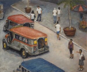 Jeepneys by Taft Avenue Station Metro Manila Painting