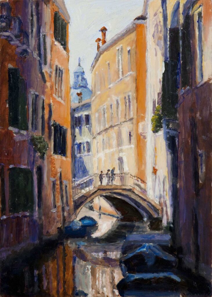 Small canal in venice painting