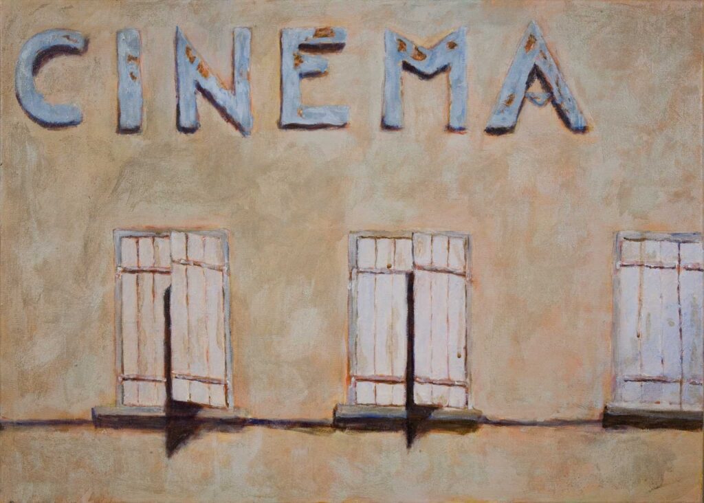 Bio cinema with closed shutters Carouge Painting