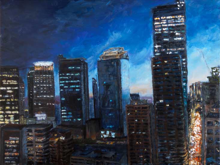Painting process «Makati Business Night»